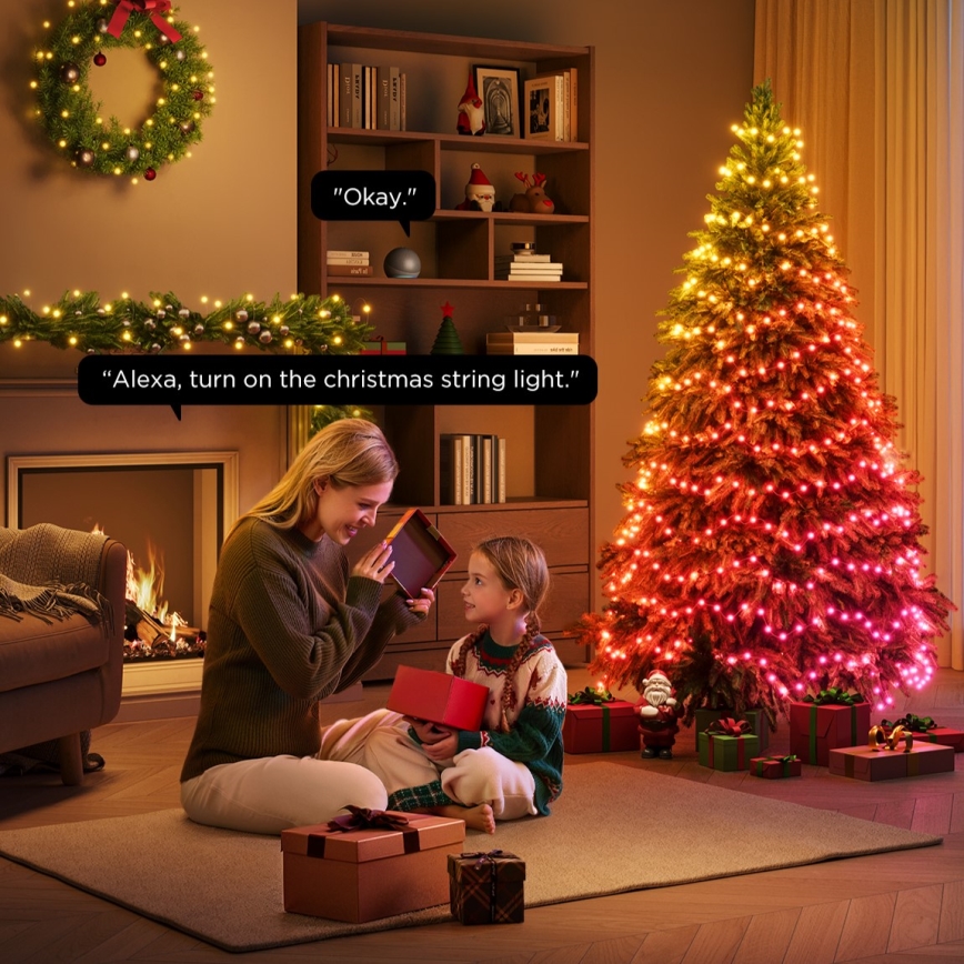Govee - Guirlande de noël extérieure LED RGBICW 2700-6500K 20m Wi-Fi Matter IP66