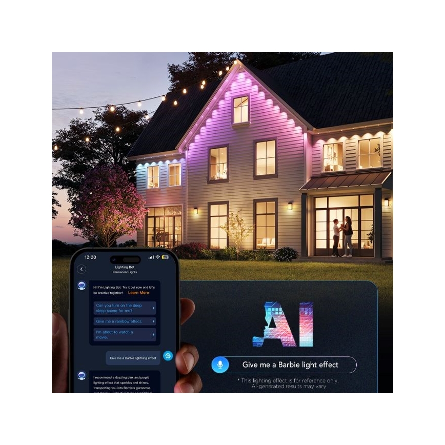 Govee - Guirlande de spots LED RGBIC 30 m Wi-Fi Matter IP67