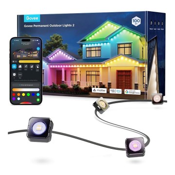 Govee - Guirlande de spots LED RGBIC 30 m, Wi‑Fi, Matter, IP67