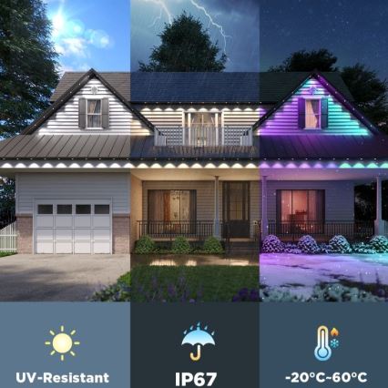 Govee - Guirlande de spots LED RGBIC 30 m, Wi‑Fi, Matter, IP67