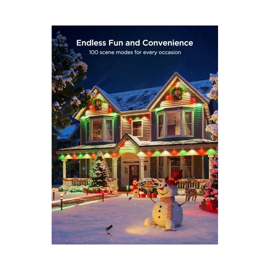 Govee - Guirlande de spots LED RGBIC 30 m, Wi‑Fi, Matter, IP67