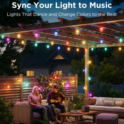 Govee- Guirlande décorative pour extérieur RGBICW à intensité variable LED/24W/230V IP67 2700-6500K Wi-Fi