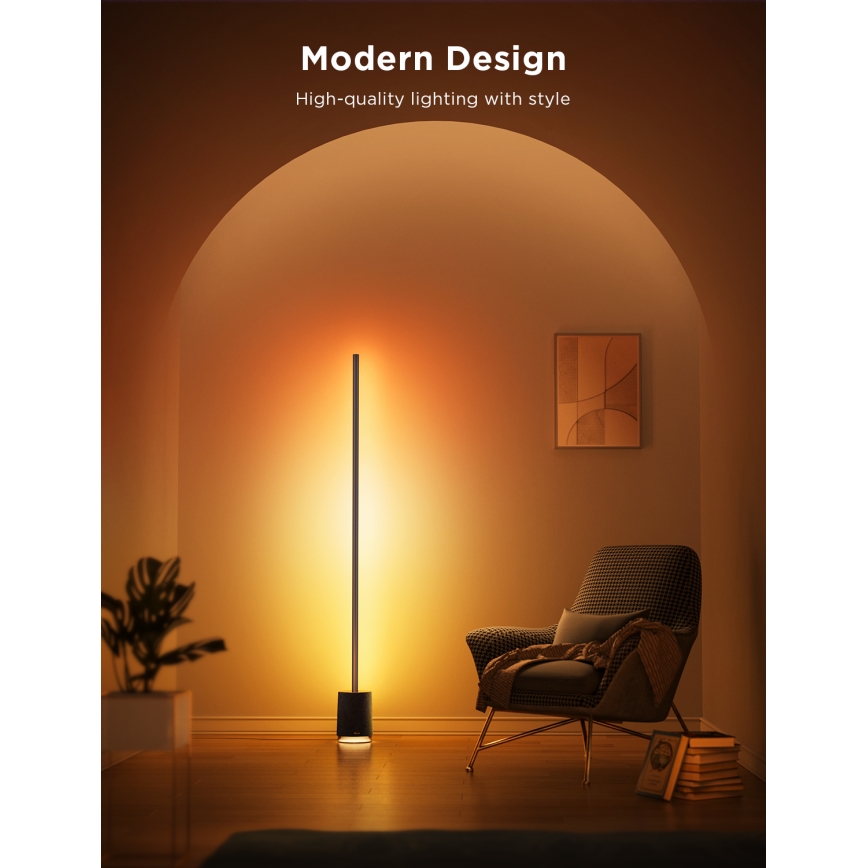 Govee - Lampadaire à intensité variable avec haut-parleur Pro RGBICWW 2200-6500K Wi-Fi + télécommande
