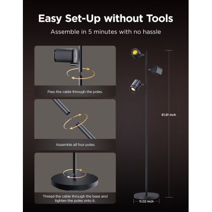 Govee - Lampadaire dimmable LED RGBICWW TREE MATTER LED/48W/230V Wi-Fi