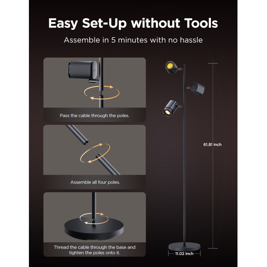 Govee - Lampadaire dimmable LED RGBICWW TREE MATTER LED/48W/230V Wi-Fi