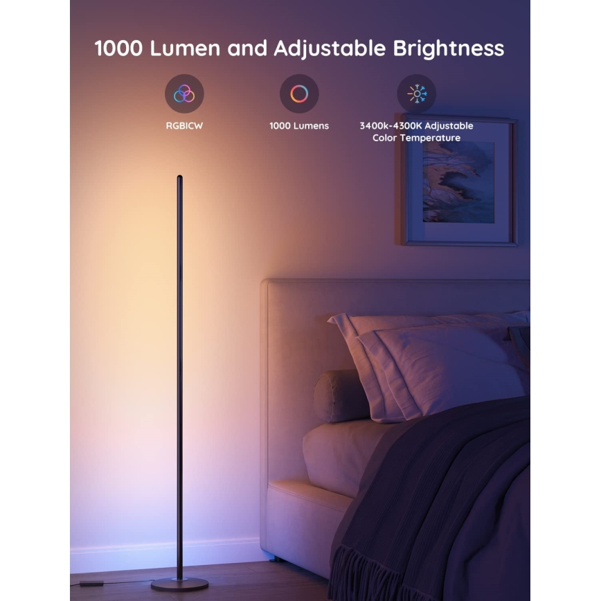 Govee - Lampadaire LED RGBW dimmable LITE MATTER LED/24W/230V Wi‑Fi 36 cm