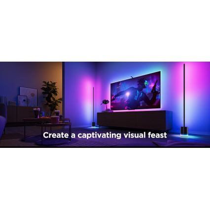 Govee - Lampadaire à intensité variable Smart MATTER LED RGBICWW 2200-6500K Wi-Fi + télécommande