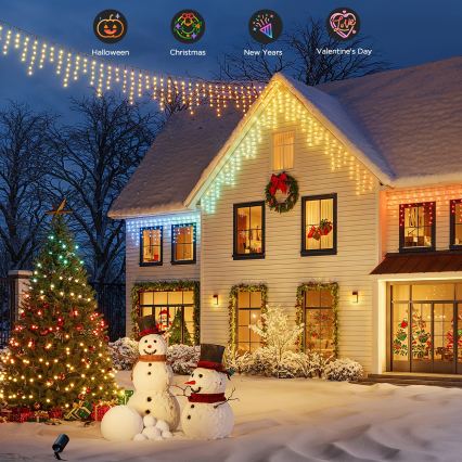 Govee - LED RGBIC Guirlande extérieure à glaçons 10m Wi-Fi Matter IP65
