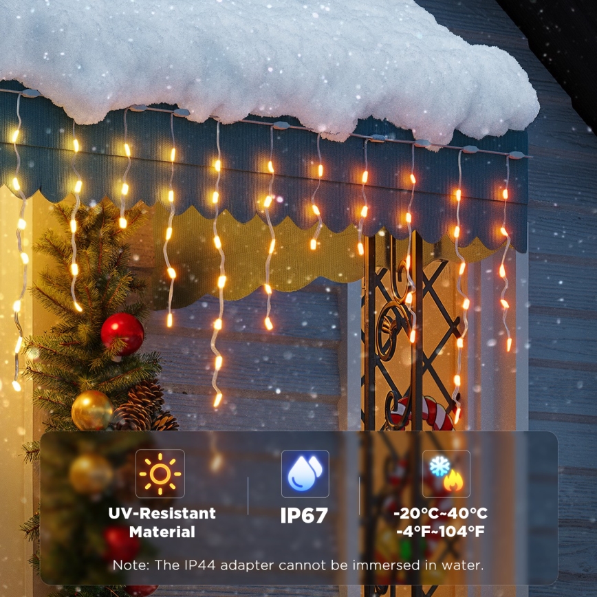 Govee - LED RGBIC Guirlande extérieure à glaçons 10m Wi-Fi Matter IP65