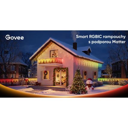 Govee - LED RGBIC Guirlande extérieure à glaçons 10m Wi-Fi Matter IP65