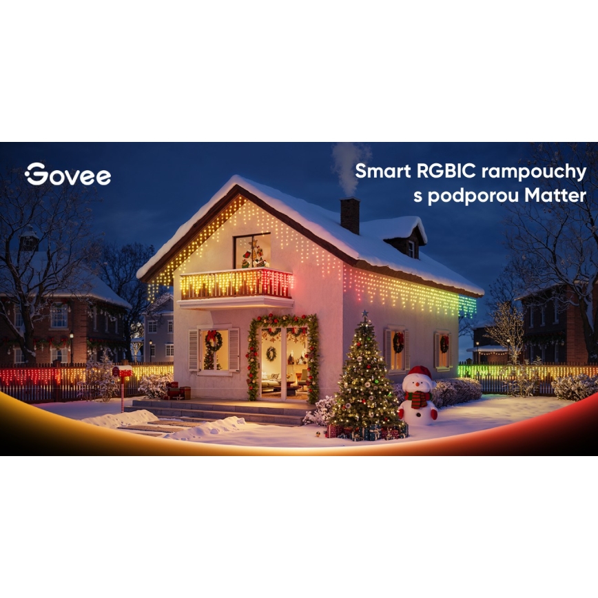 Govee - LED RGBIC Guirlande extérieure à glaçons 10m Wi-Fi Matter IP65