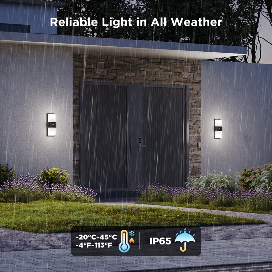 Govee - Applique murale extérieure LED RGBIC dimmable avec capteur MATTER LED/230V IP65 2700-6500K Wi-Fi