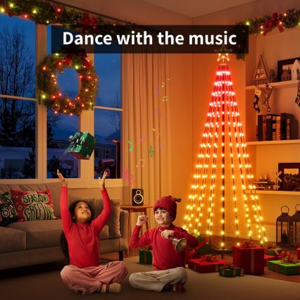 Govee - Sapin de Noël LED RGBIC avec étoile au sommet LED/15W/230V IP65 1,8m Matter Wi-Fi