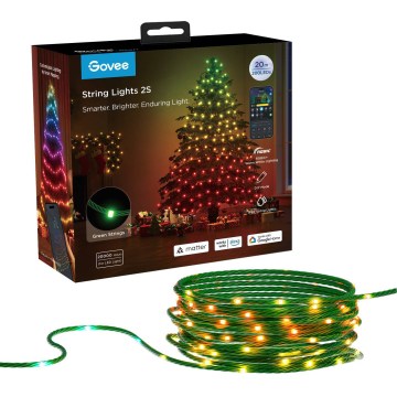 Govee - LED RGBICW guirlande lumineuse de Noël extérieure 2700-6500K 20m Wi-Fi Matter IP65
