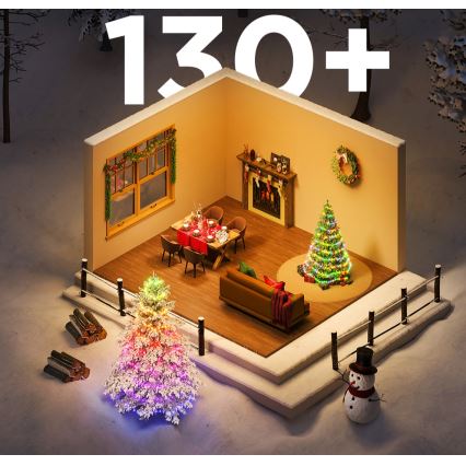Govee - LED RGBICW guirlande lumineuse de Noël extérieure 2700-6500K 20m Wi-Fi Matter IP65