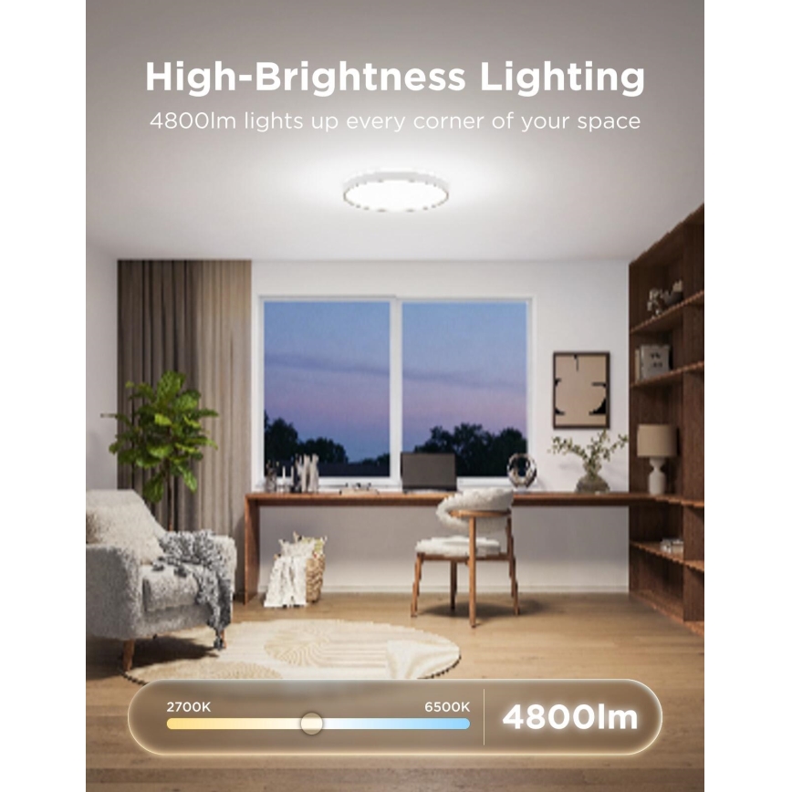 Govee - LED RGBICWW Plafonnier dimmable LED/55W/230V Ø 46 cm Matter Wi-Fi