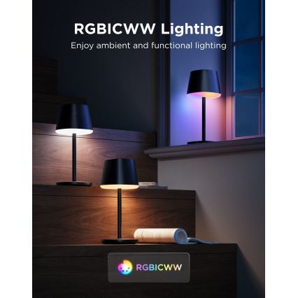 Govee - LED RGBICWW Lampe de table à intensité réglable CLASSIC MATTER LED/10W/5V 4800mAh Wi-Fi