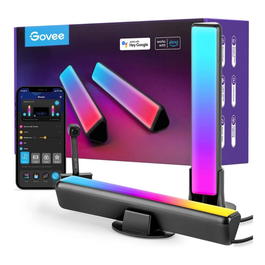 Govee - LOT 2x Flow PRO SMART LED TV & Gaming - RGBICWW Wi-Fi