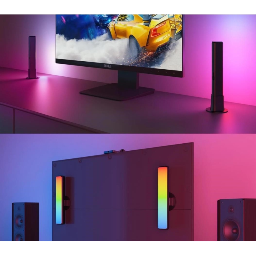 Govee - LOT 2x Flow PRO SMART LED TV & Gaming - RGBICWW Wi-Fi