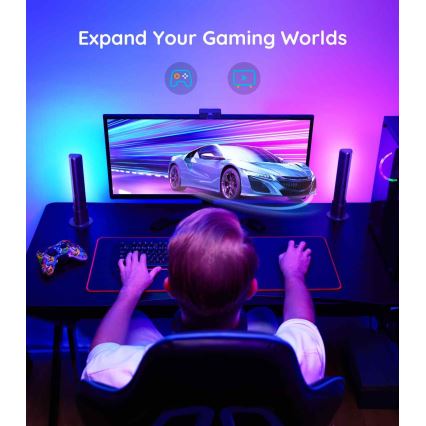 Govee - LOT 2x Flow PRO SMART LED TV & Gaming - RGBICWW Wi-Fi