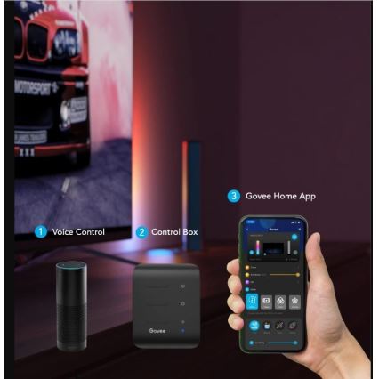 Govee - LOT 2x Flow PRO SMART LED TV & Gaming - RGBICWW Wi-Fi