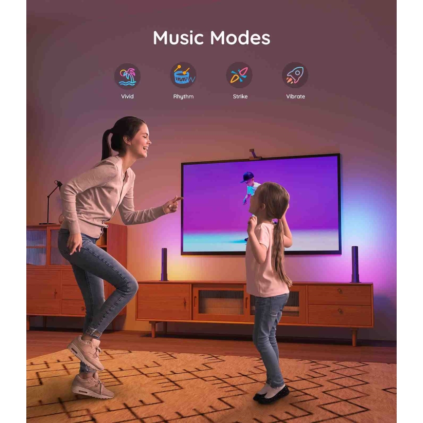 Govee - LOT 2x Flow PRO SMART LED TV & Gaming - RGBICWW Wi-Fi