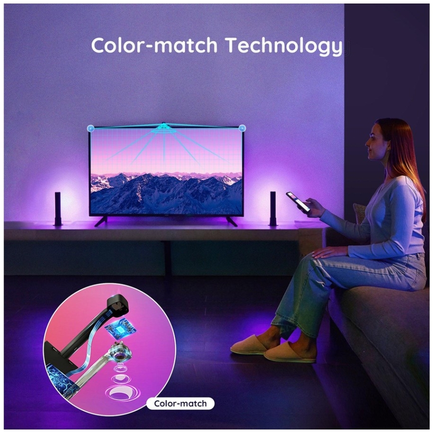 Govee - LOT 2x Flow PRO SMART LED TV & Gaming - RGBICWW Wi-Fi