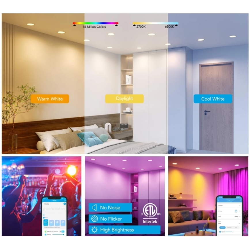 Govee - LOT 2x LED RGBWW Spot encastrable LED/11W/230V Smart 2700-6500K