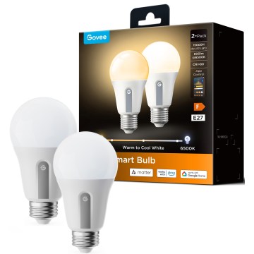 Govee - Lot de 2 ampoules LED dimmables Smart MATTER A60 E27/9W/230V 2700-6500K Wi-Fi
