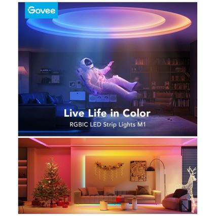 Govee - M1 PRO PREMIUM Ruban LED connecté RGBICW+ 1m Wi-Fi Matter
