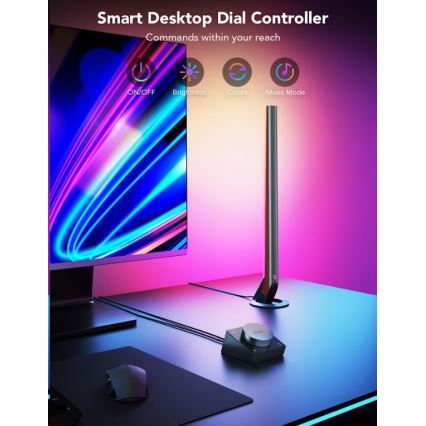 Govee - Lot de 2 panneaux LED RGBIC Smart Gaming Wi-Fi + Smart Dual noir + télécommande