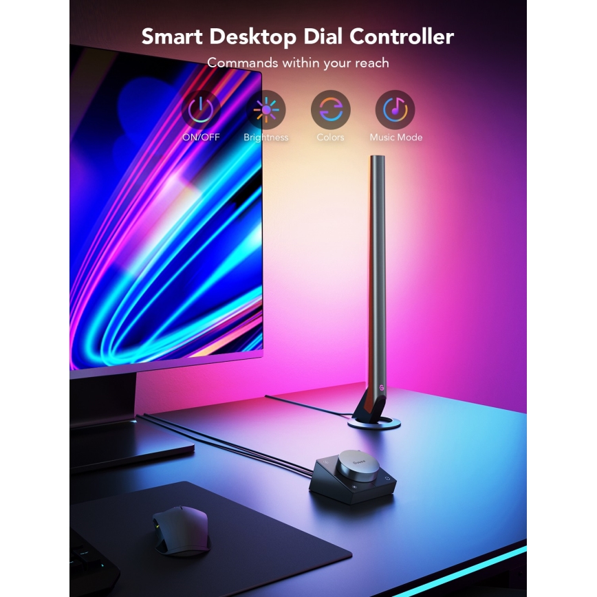 Govee - Panneaux LED gaming Wi‑Fi intelligents + double contrôleur intelligent Blanc Wi‑Fi