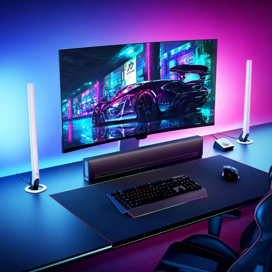Govee - Pack 2x panneaux LED RGBIC gaming connectés Wi-Fi + Smart Dual blanc + télécommande