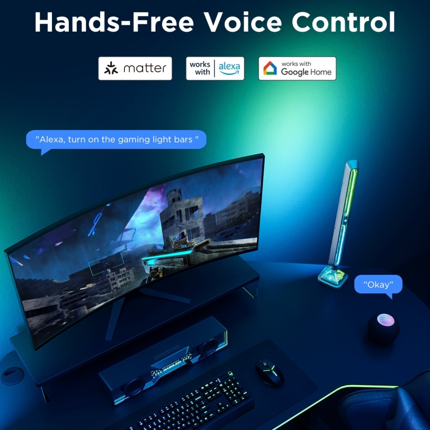 Govee - Panneaux lumineux intelligents RGBIC Gaming Pro (Matter, Wi-Fi)