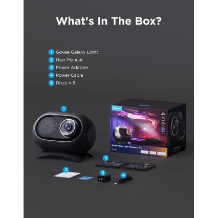 Govee - Projecteur Galaxy Light 2 Pro Matter avec haut-parleur Wi‑Fi