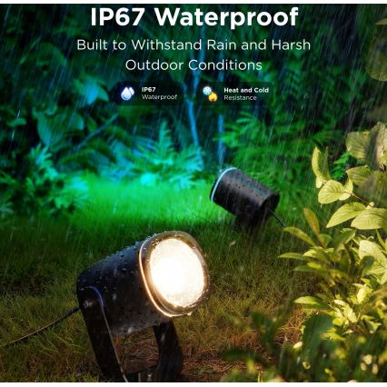 Govee - LOT 2x Projecteur RGBWW à intensité variable LED/12W/230V IP67 2700-6500K Wi-Fi