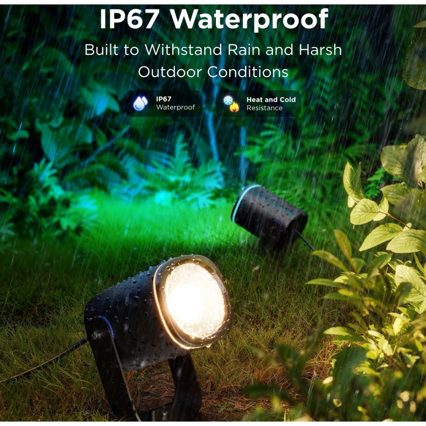 Govee - LOT 2x Projecteur RGBWW à intensité variable LED/12W/230V IP67 2700-6500K Wi-Fi