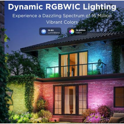 Govee - LOT 2x Projecteur RGBWW à intensité variable LED/12W/230V IP67 2700-6500K Wi-Fi