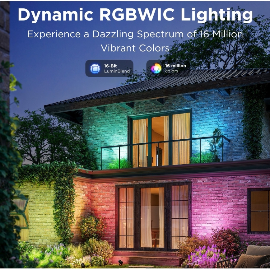 Govee - LOT 2x Projecteur RGBWW à intensité variable LED/12W/230V IP67 2700-6500K Wi-Fi