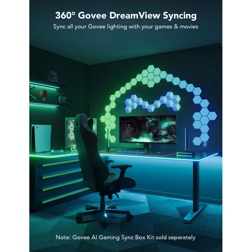 Govee - Rétro-éclairage de table néon LED 3m RGBIC Wi-Fi