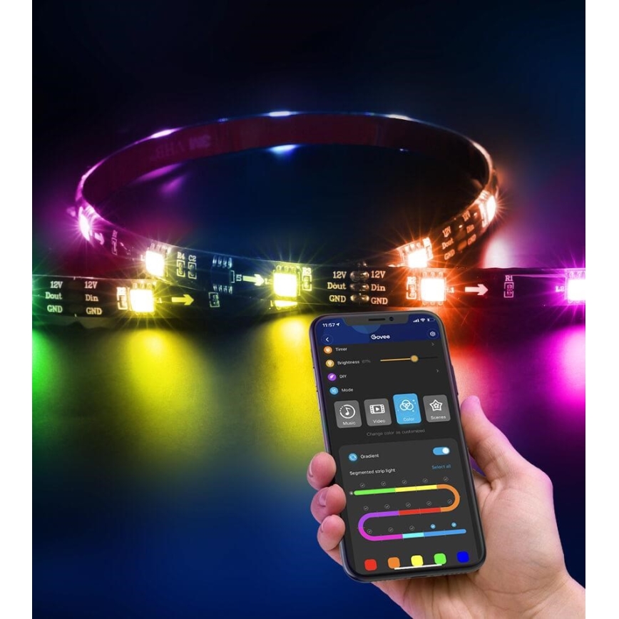 Govee - Rétroéclairage DreamView TV 75-85 SMART LED RGBIC Wi-Fi + Télécommande