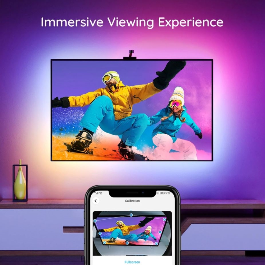 Govee - Rétroéclairage DreamView TV 75-85 SMART LED RGBIC Wi-Fi + Télécommande