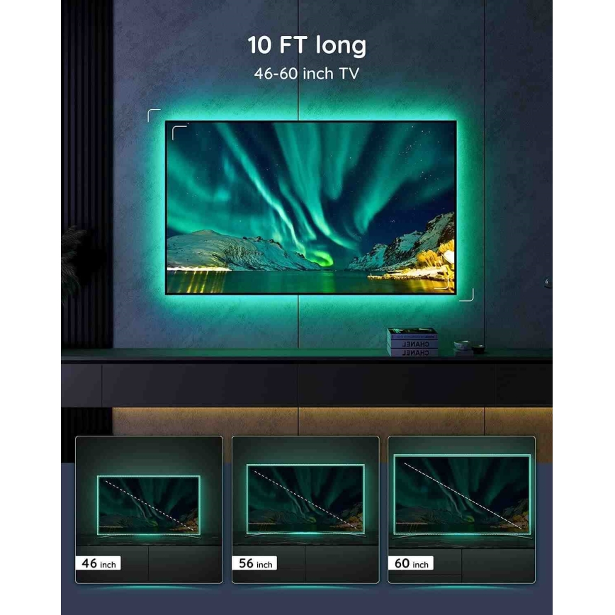 Govee - Rétroéclairage LED intelligent RGB pour téléviseurs 46-60 + télécommande