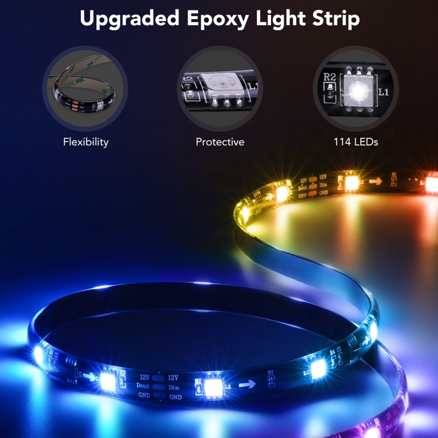 Govee - Rétroéclairage LED intelligent RGBIC Wi-Fi pour TV 40-50