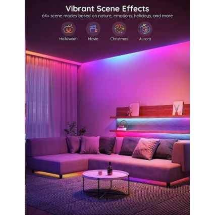 Govee - Ruban connecté Wi-Fi RGBIC PRO LED 10m