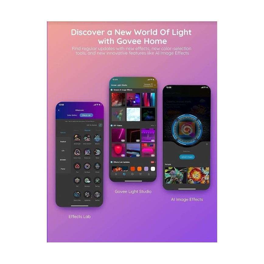 Govee - Ruban connecté Wi-Fi RGBIC PRO LED 10m