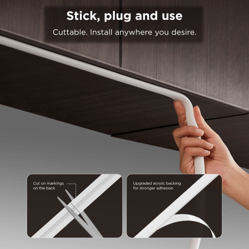 Govee - Ruban LED RGBICW à intensité variable COB 3780 diodes 3m Wi-Fi Matter