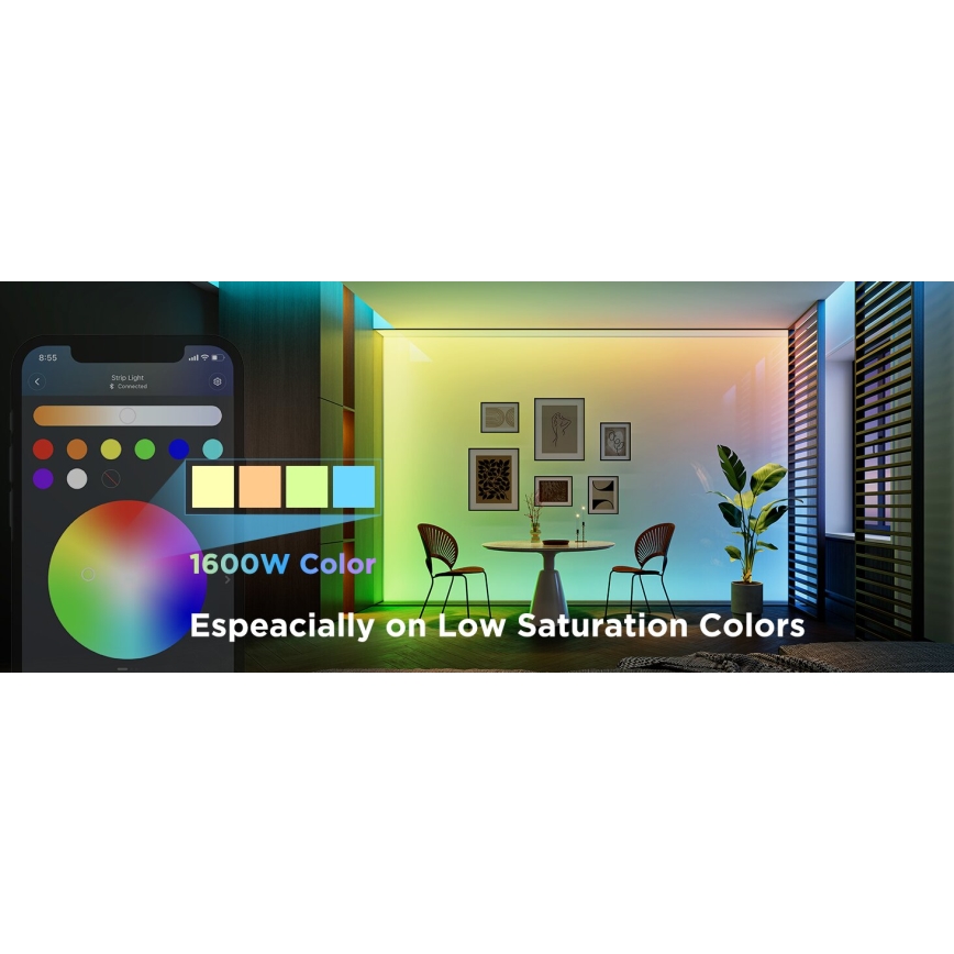 Govee - Ruban LED RGBWWIC à intensité variable Strip Light 2 Pro 5m Wi-Fi Matter