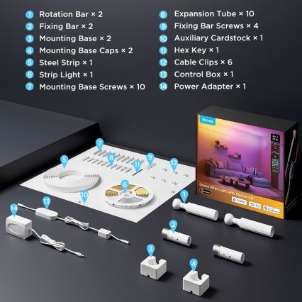 Govee - Ruban LED suspendu RGBICWW 36W/24V 4 m Skyline Matter Wi-Fi
