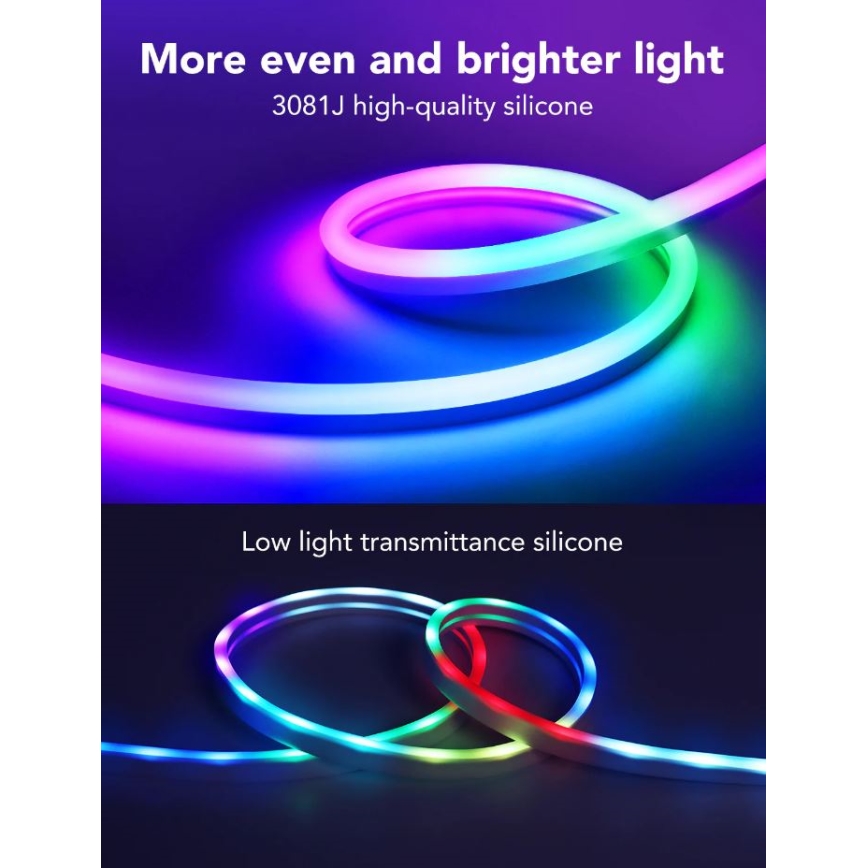 Govee - Ruban Neon SMART pliable LED - RGBIC - 5m Wi-Fi IP67